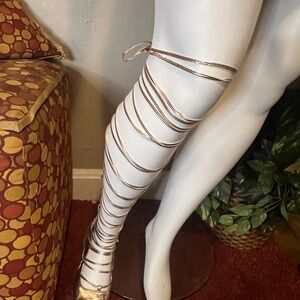 Silver Strappy Gladiator Sandals